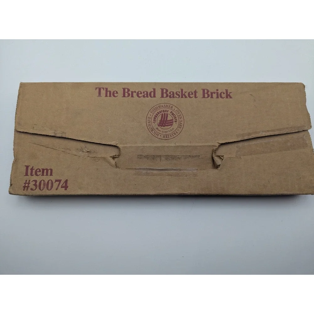 Vtg Longaberger Pottery The Bread Basket Brick‎ 30074 Warming Stone with Box